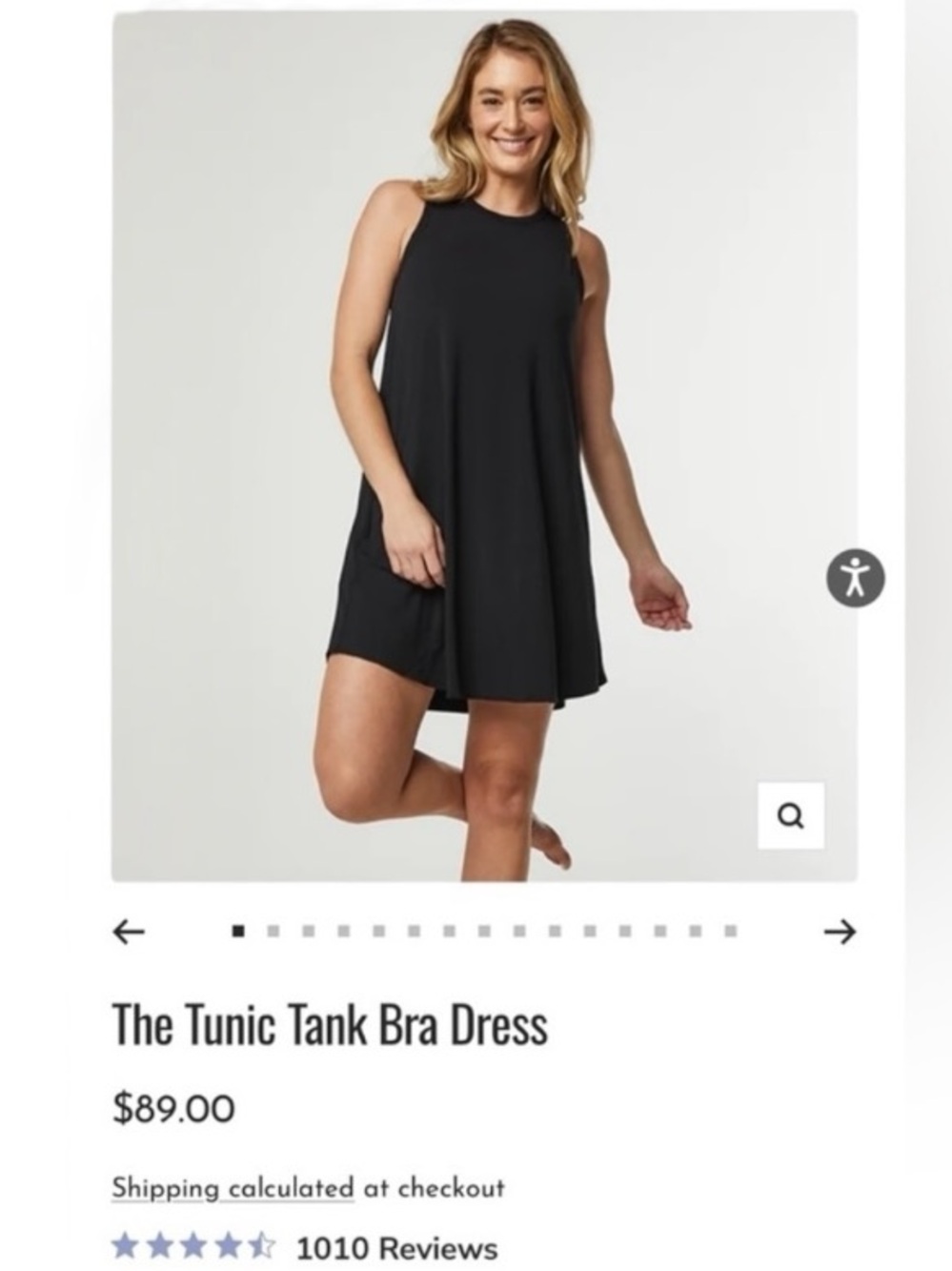 SheBird Tunic Tank Bra Dress 3XL Black Built In Bra Modal Sleeveless Pockets